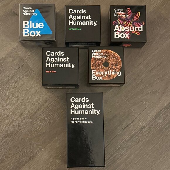 Cards Against Humanity + 5 Expansion Boxes (Brand New Blue Box) - Picture 1 of 9